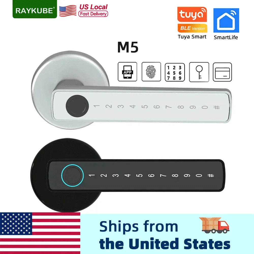 RAYKUBE M5 Tuya BLE Smart Fingerprint Door Lock