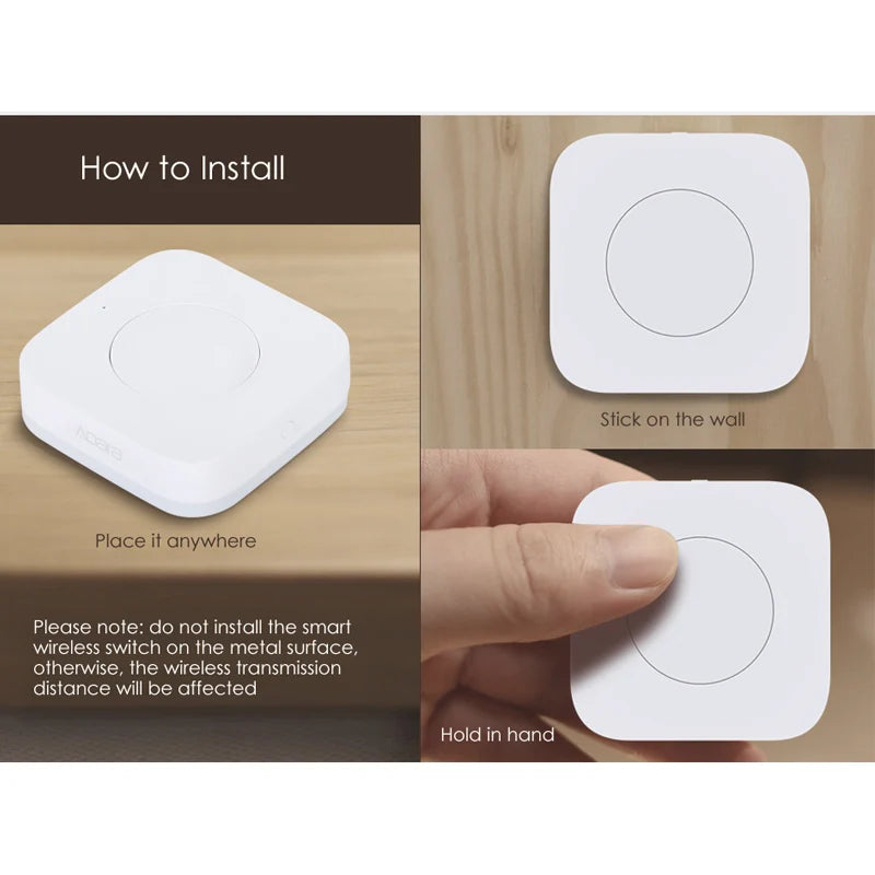 Aqara Wireless Mini Switch - Zigbee 3-Way Control for Smart Home