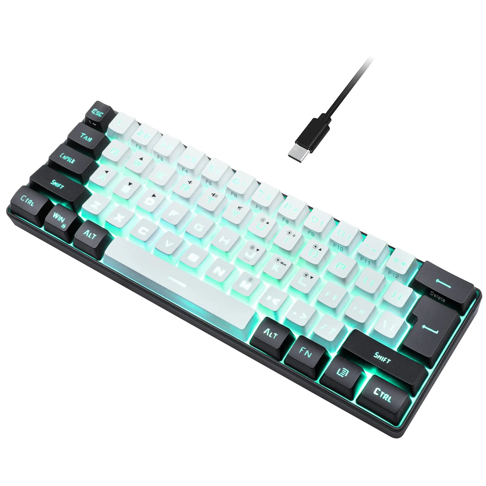 60% Wired RGB Gaming Keyboard – Compact 61-Key, Waterproof Mini Keyboard for PC/Mac