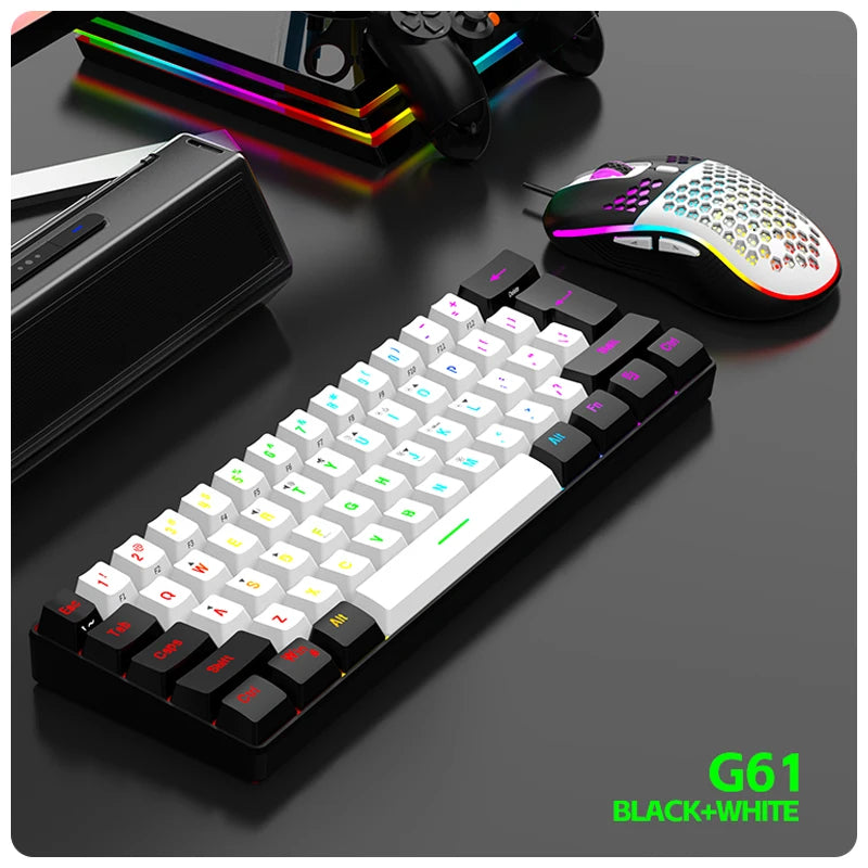 60% Wired RGB Gaming Keyboard – Compact 61-Key, Waterproof Mini Keyboard for PC/Mac