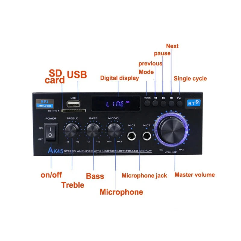 AK45 HiFi Digital Bluetooth Amplifier