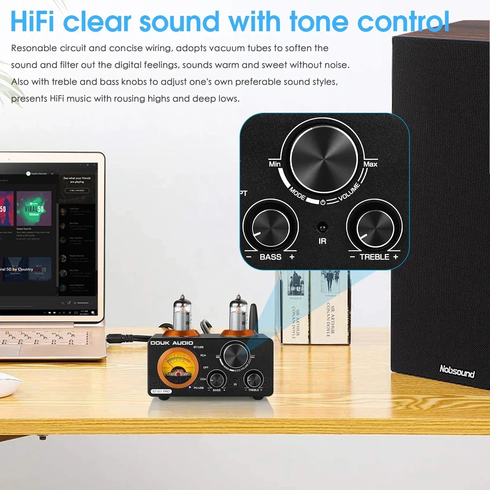 Nobsound HiFi Bluetooth 5.0 Tube Amplifier