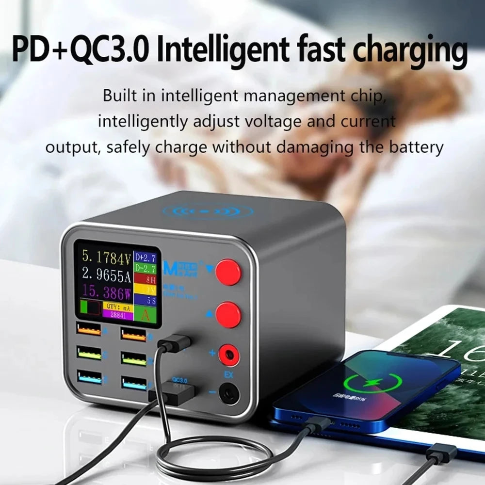 8-Port USB PD Wireless Charger with Anti-Short Circuit