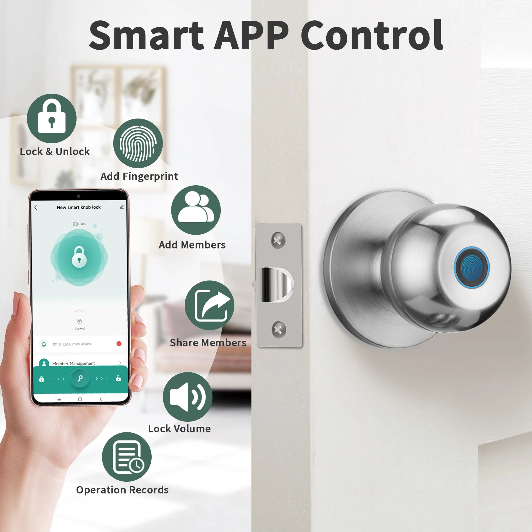 Fingerprint Smart Door Lock with App Control