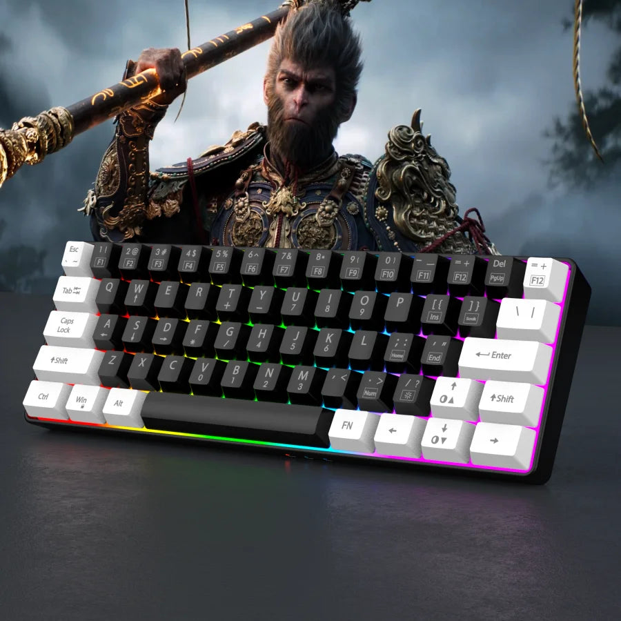 60% Wired RGB Gaming Keyboard – Compact 61-Key, Waterproof Mini Keyboard for PC/Mac