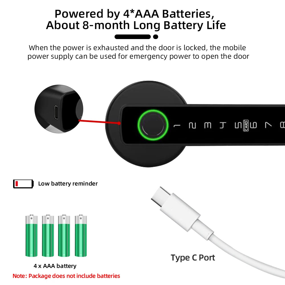 RAYKUBE M5 Tuya BLE Smart Fingerprint Door Lock