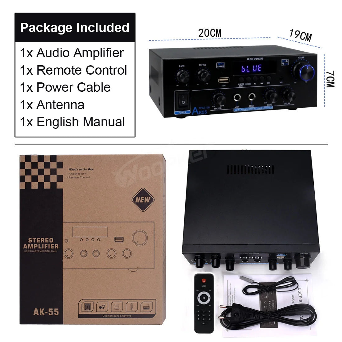 Woopker AK Series Bluetooth Amplifier