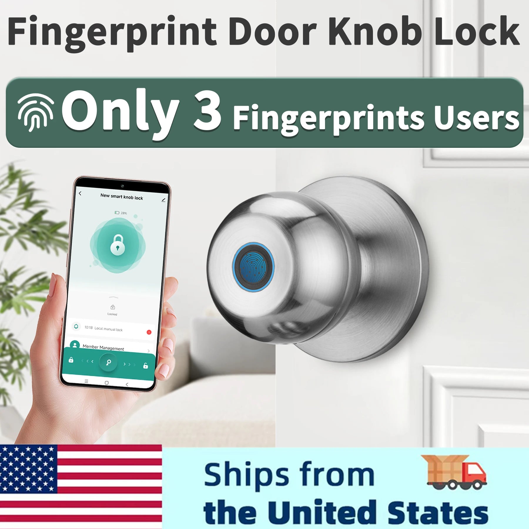 Fingerprint Smart Door Lock with App Control