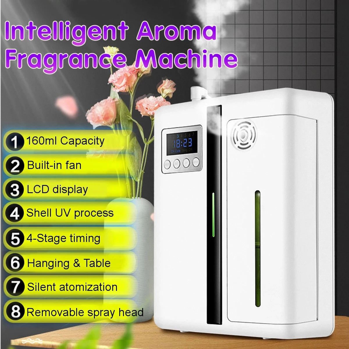 Waterless Bluetooth Scent Diffuser – Wall-Mounted Smart Fragrance Machine