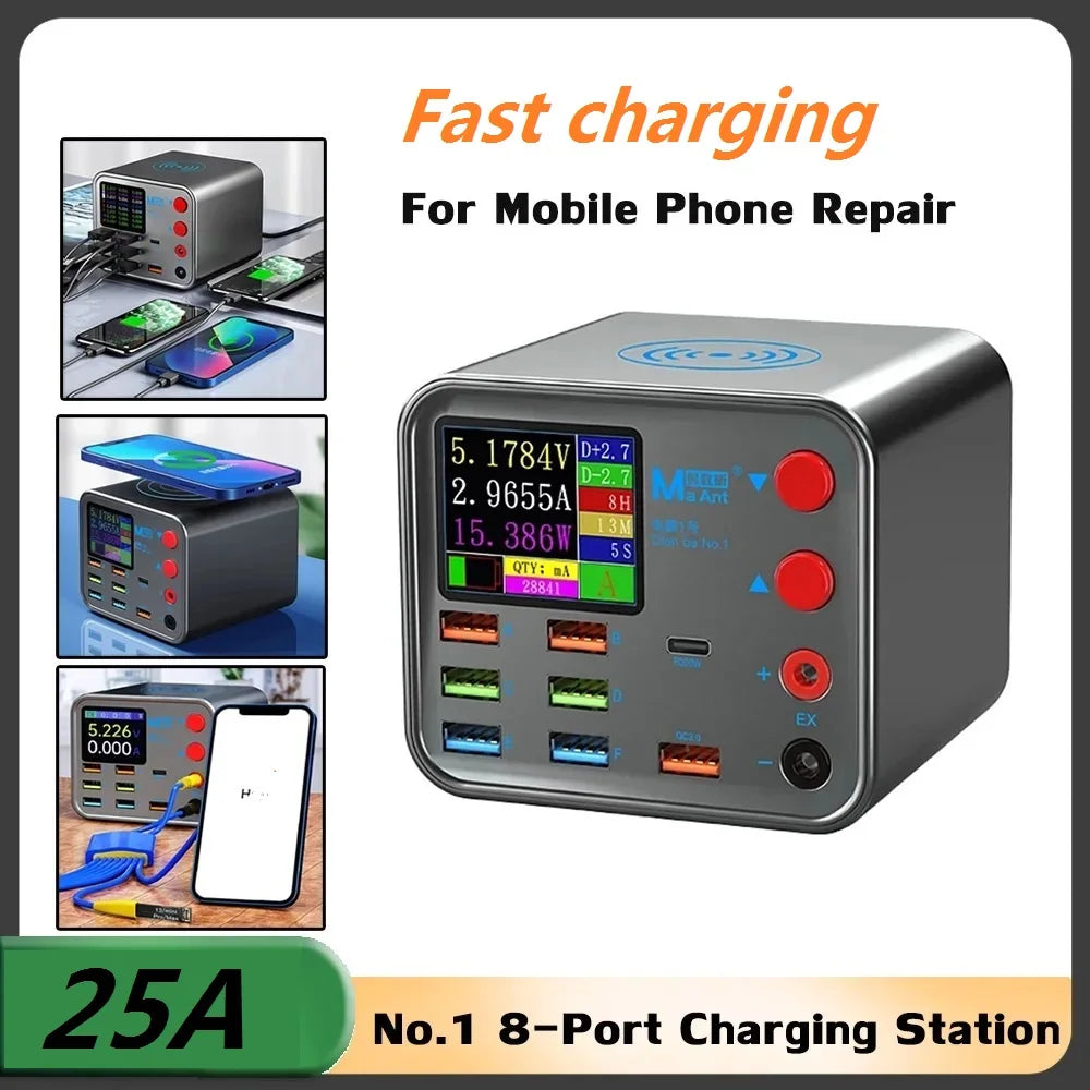 8-Port USB PD Wireless Charger with Anti-Short Circuit