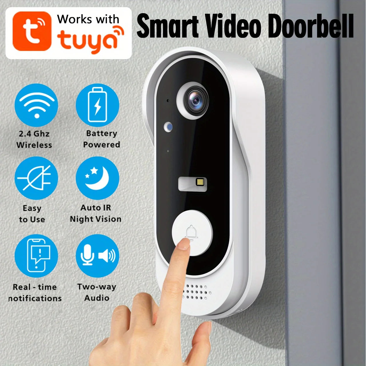 Tuya WiFi Wireless Smart Video Doorbell 1080P HD Camera