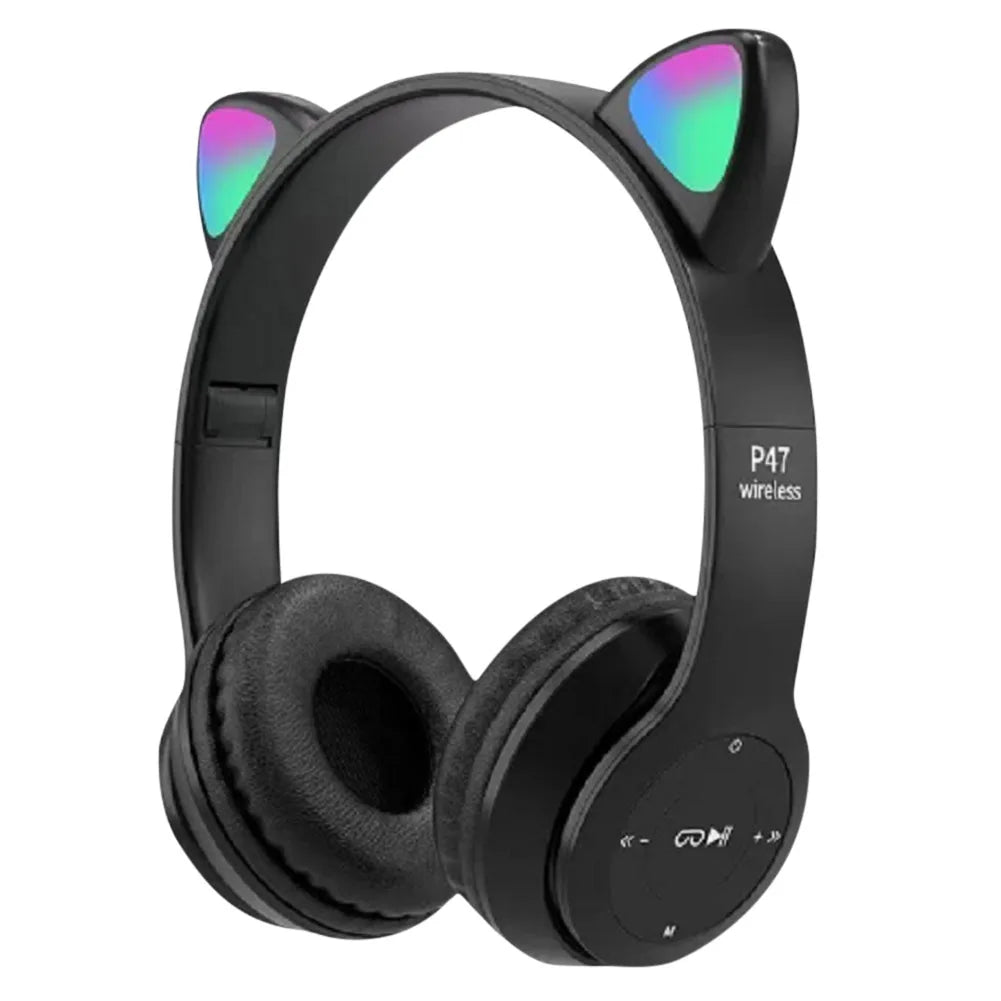 Wireless Cat Ear Gaming Headset with Glow Light