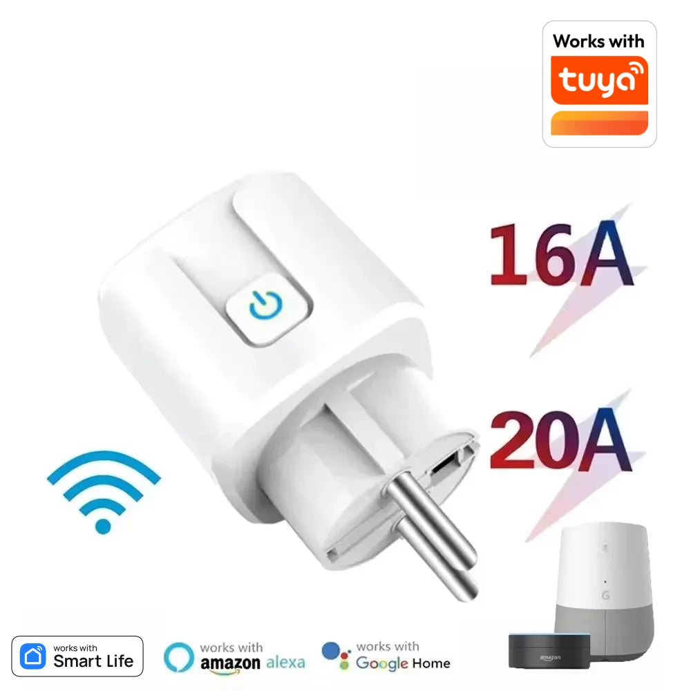 WiFi Smart Plug Socket EU 16/20A – Power Monitoring & Voice Control