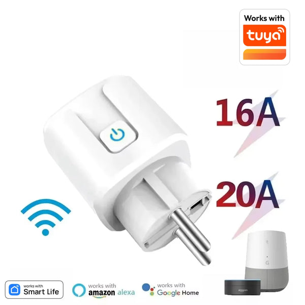 WiFi Smart Plug Socket EU 16/20A – Power Monitoring & Voice Control