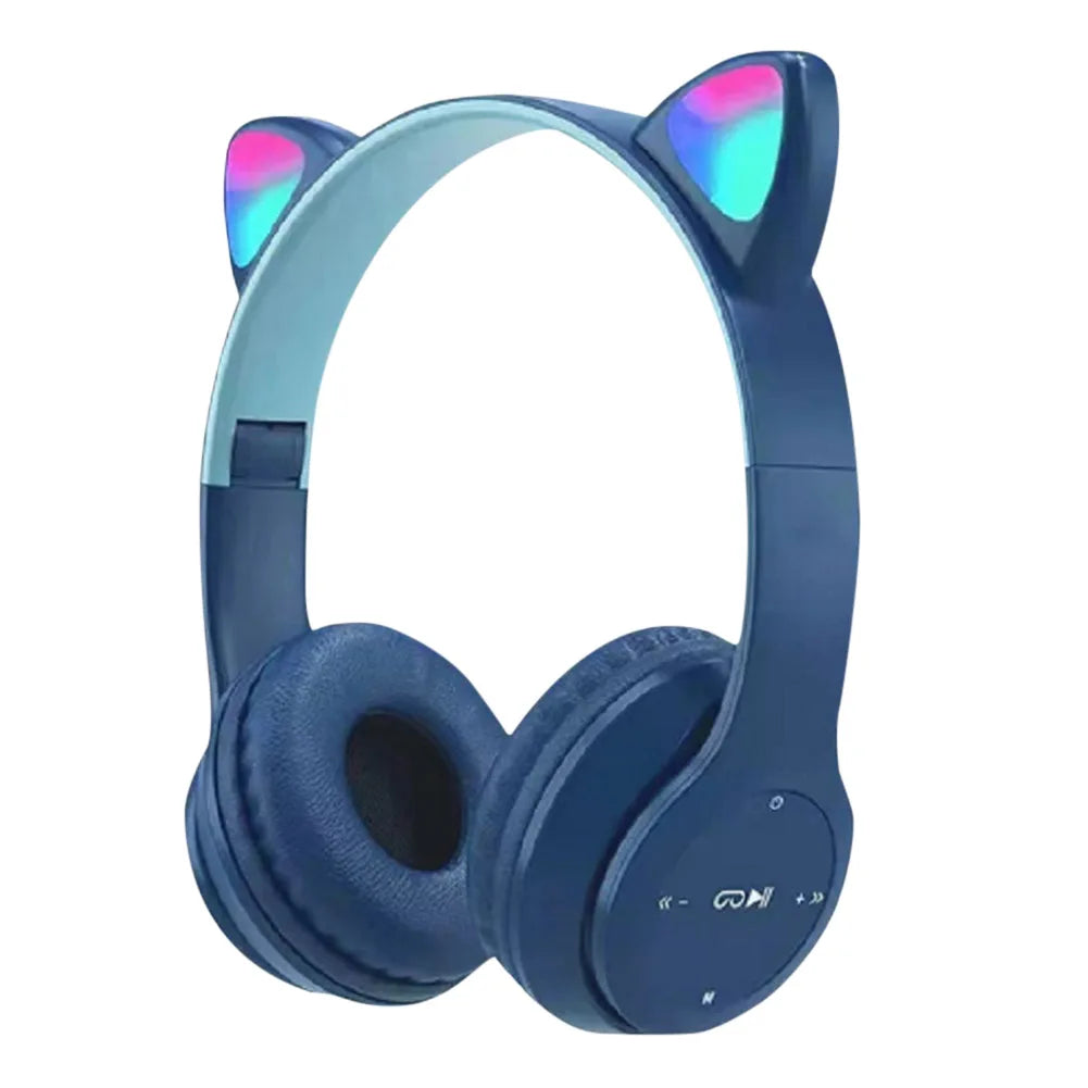 Wireless Cat Ear Gaming Headset with Glow Light