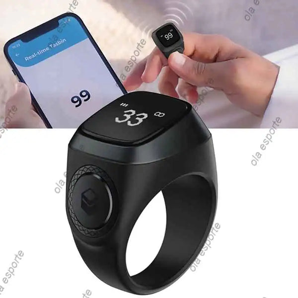 Smart Tasbih Tally Counter Ring for Zikr & Prayer Reminder