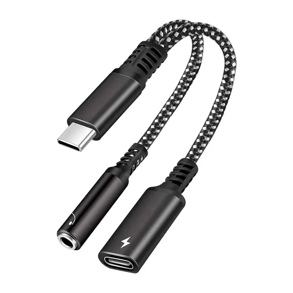 NNBILI PD 60W Type C to 3.5mm Headphone & Charge Adapter