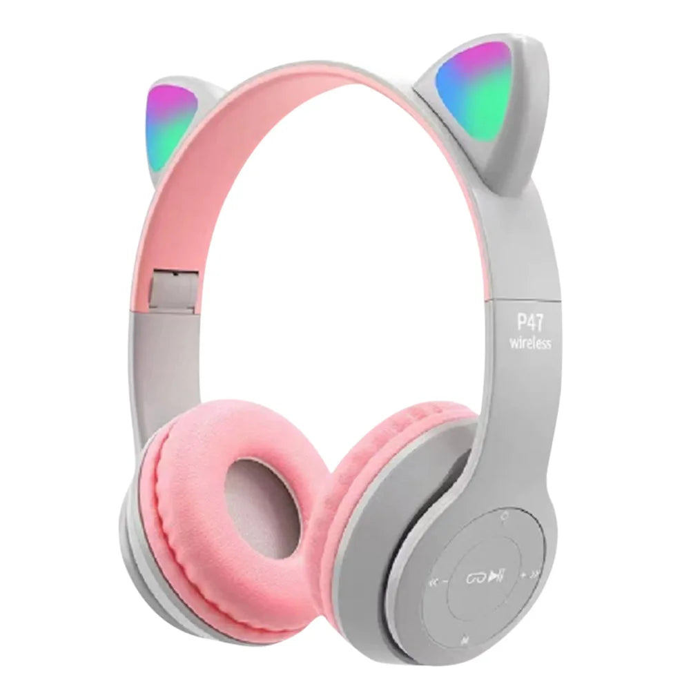 Wireless Cat Ear Gaming Headset with Glow Light