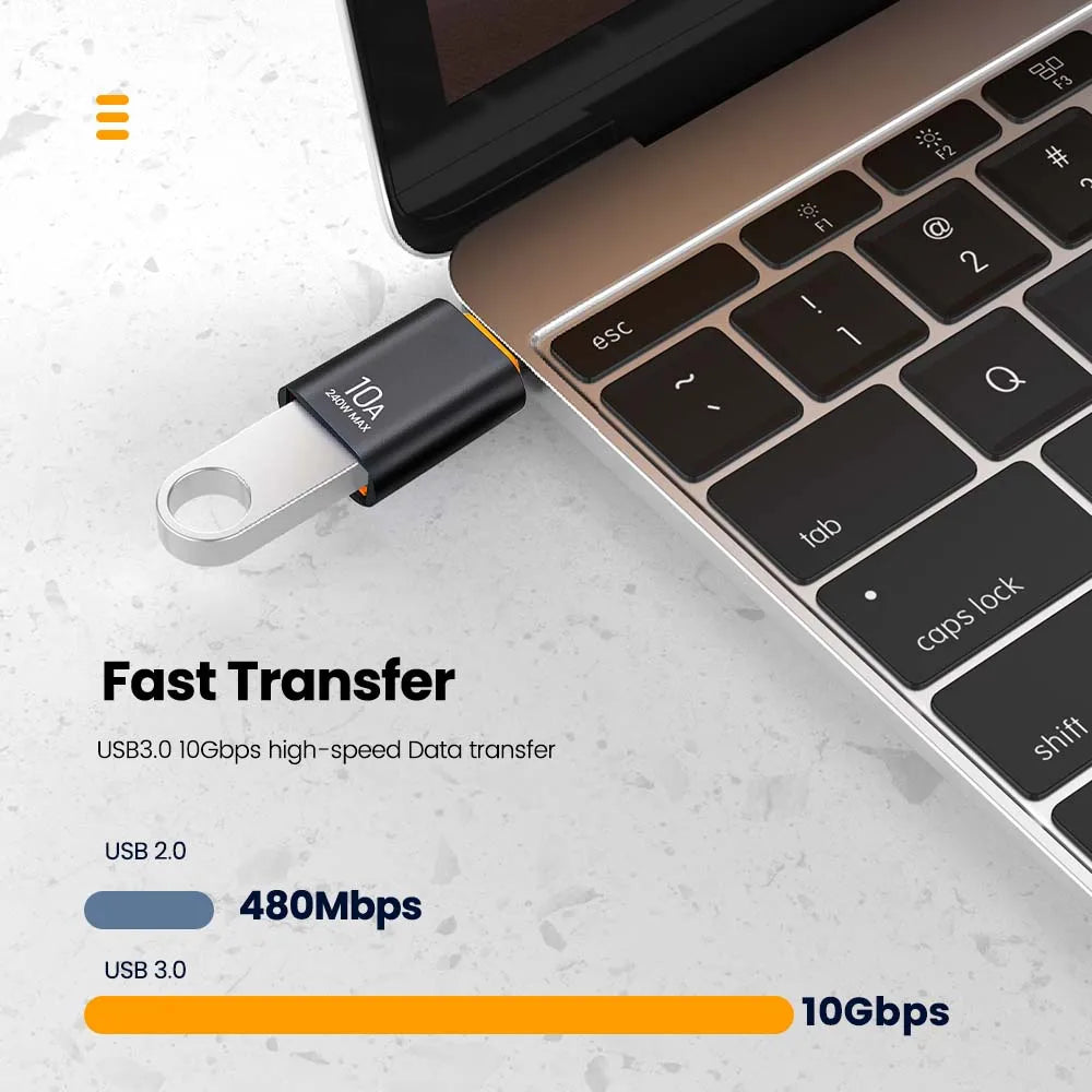 10A USB 3.0 to Type-C OTG Adapter