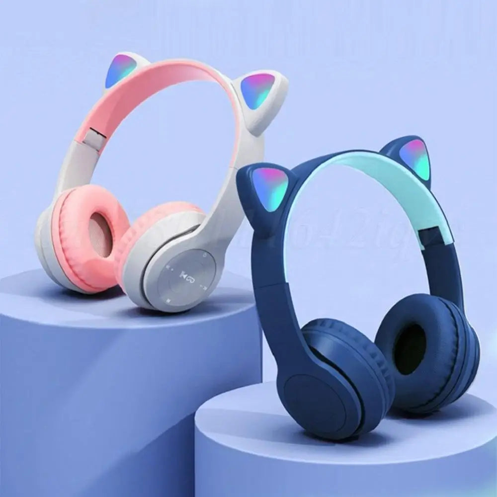 Wireless Cat Ear Gaming Headset with Glow Light