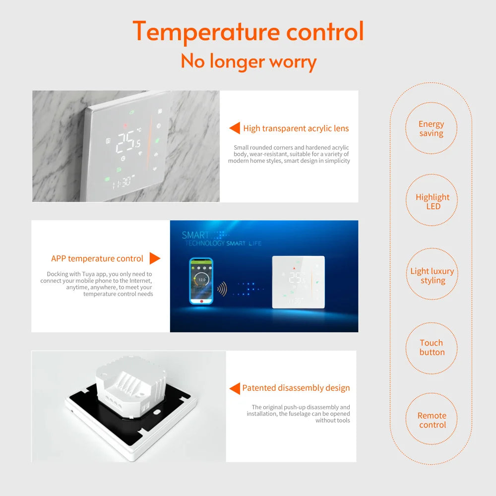 WiFi Smart Thermostat with Voice & App Control