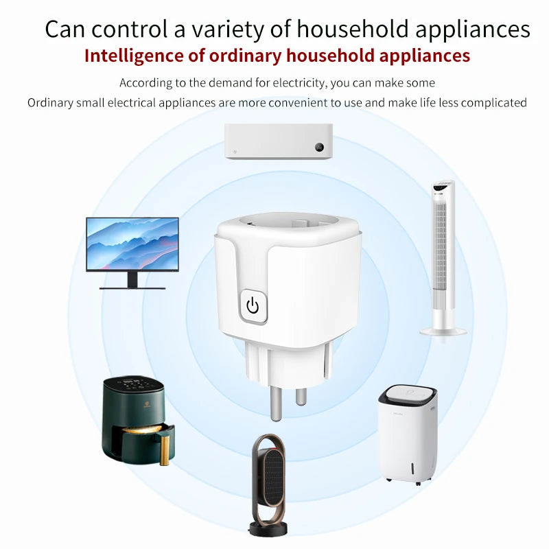 WiFi Smart Plug Socket EU 16/20A – Power Monitoring & Voice Control