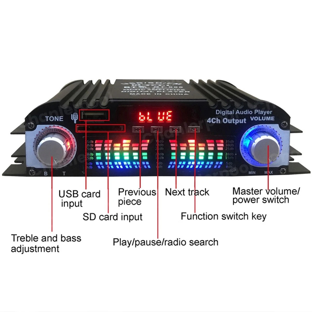 1600W Bluetooth HiFi Karaoke Amplifier