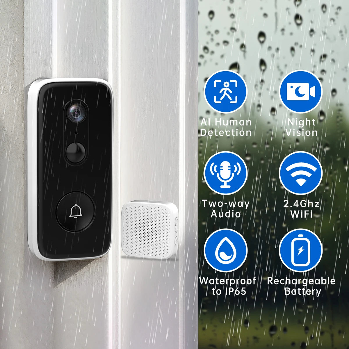 JOOAN 3MP WiFi Video Doorbell with Camera