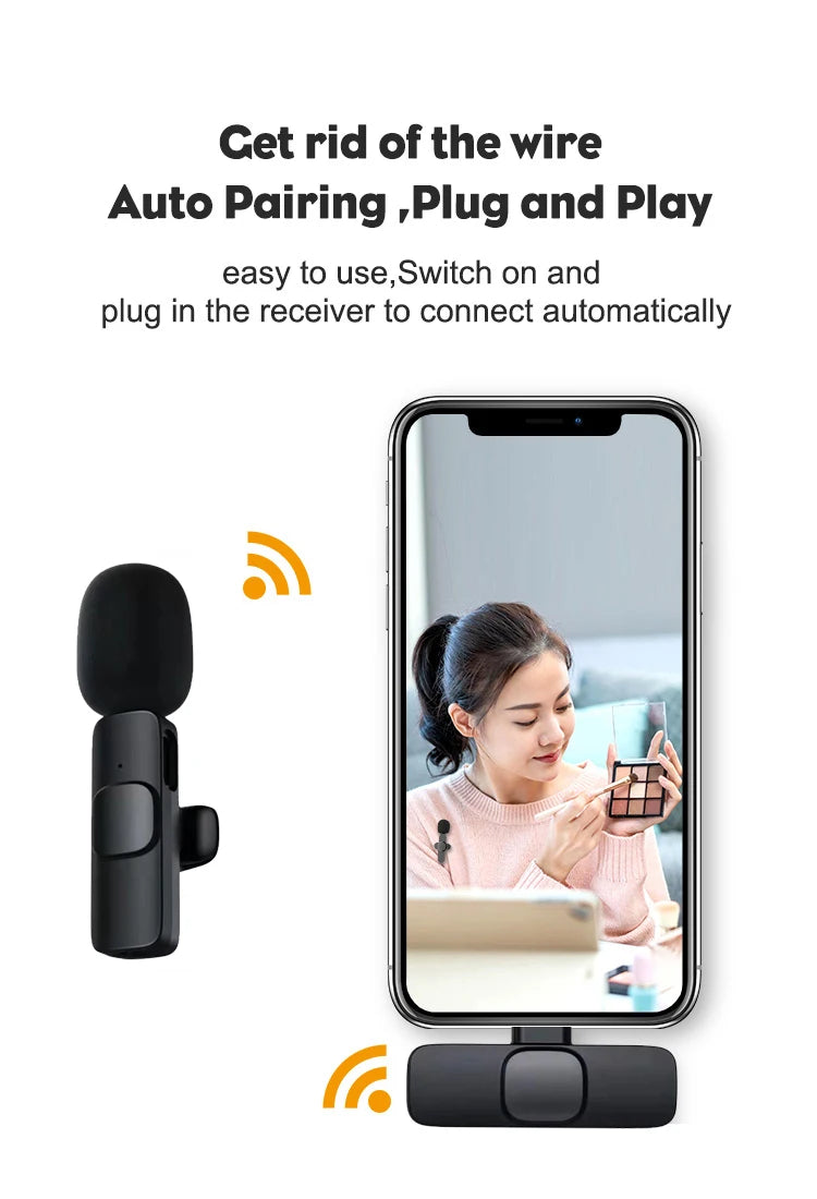 Wireless Lavalier Microphone for iPhone & Android