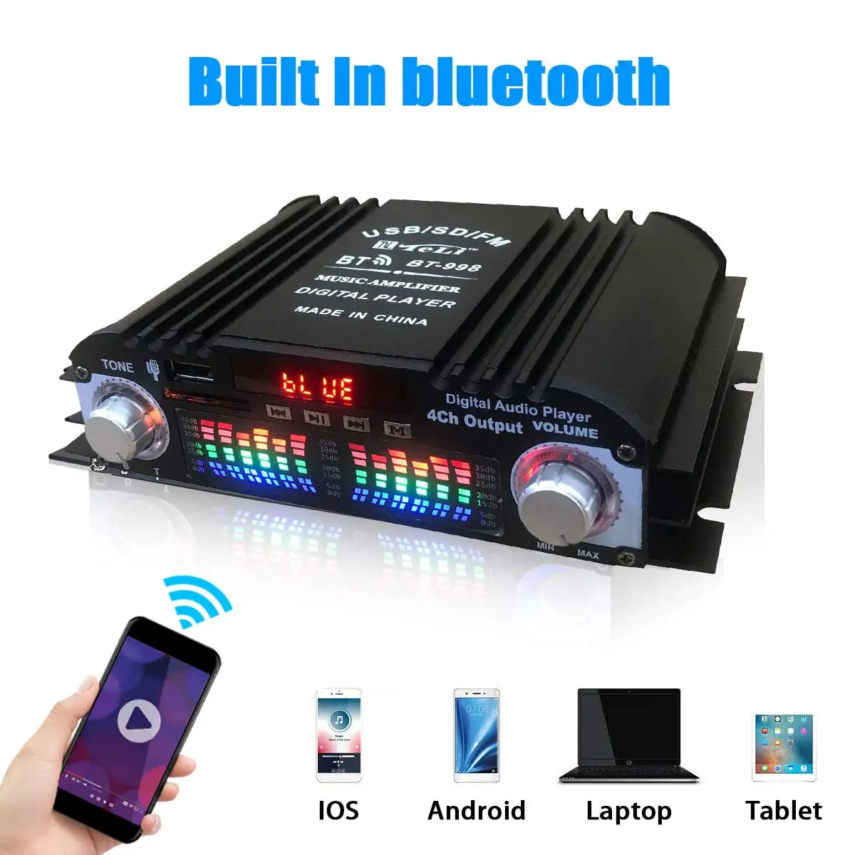 1600W Bluetooth HiFi Karaoke Amplifier