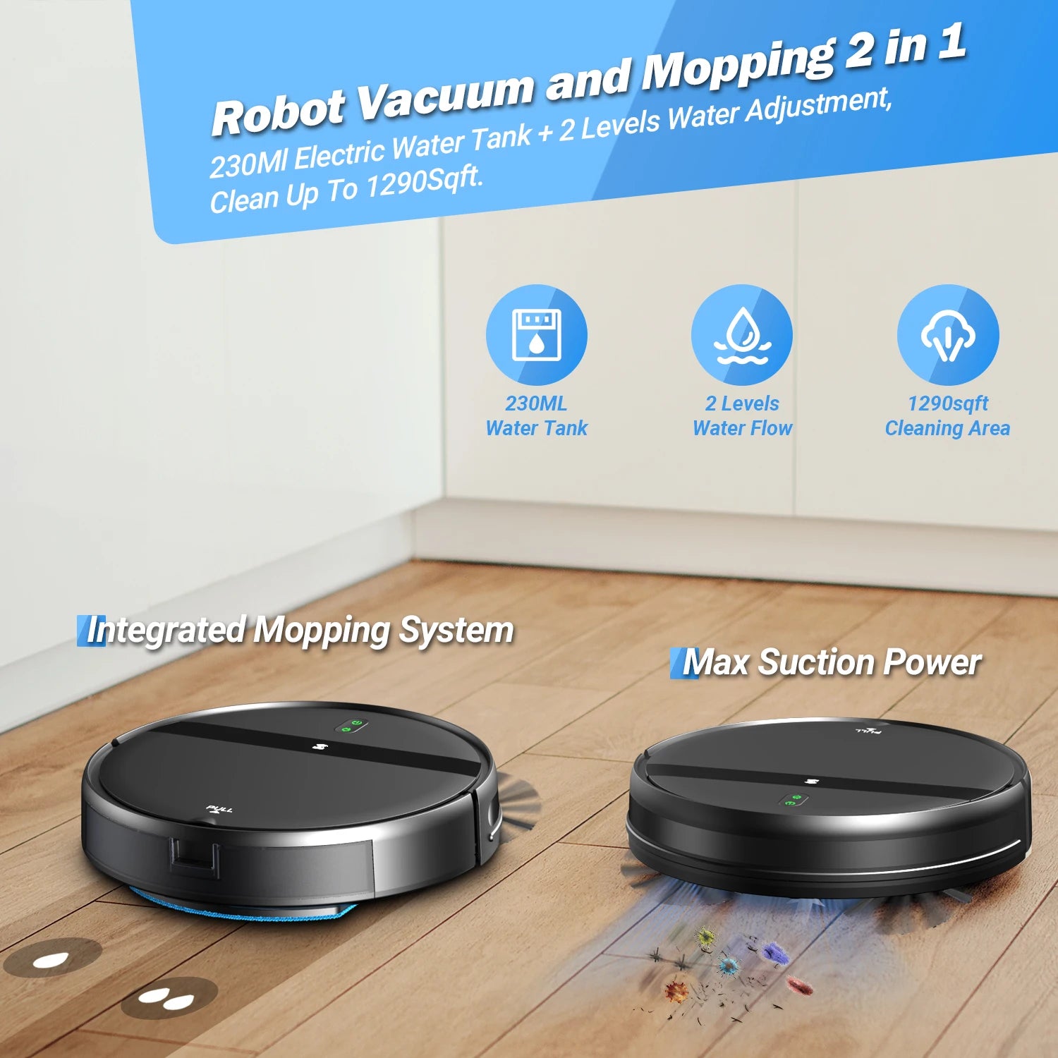 GOOVI G20 Smart Robot Vacuum Cleaner with 1400Pa Suction & Mopping