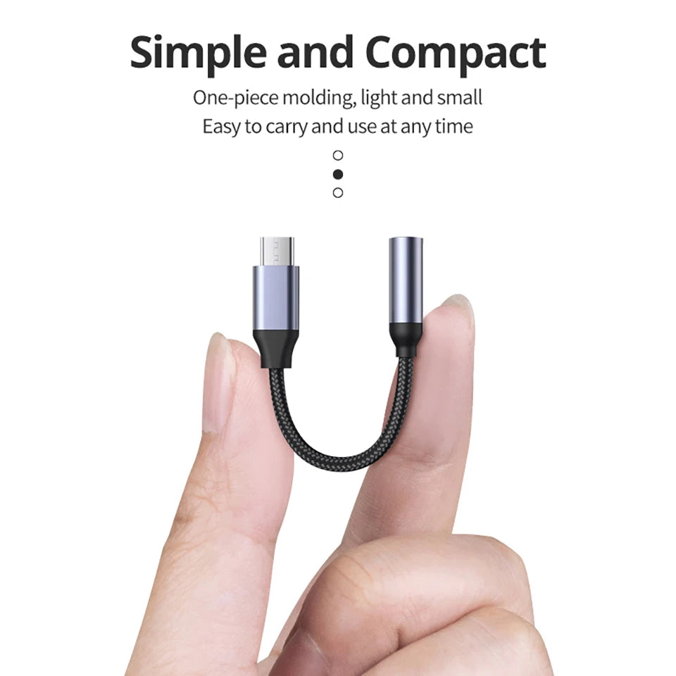 2-in-1 Fast Charge Audio Adapter – Type-C to 3.5mm Jack Earphone Splitter