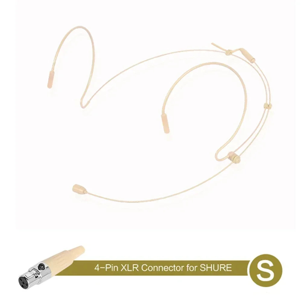 Adjustable Double Earhook Wireless Mic Headset for Shure