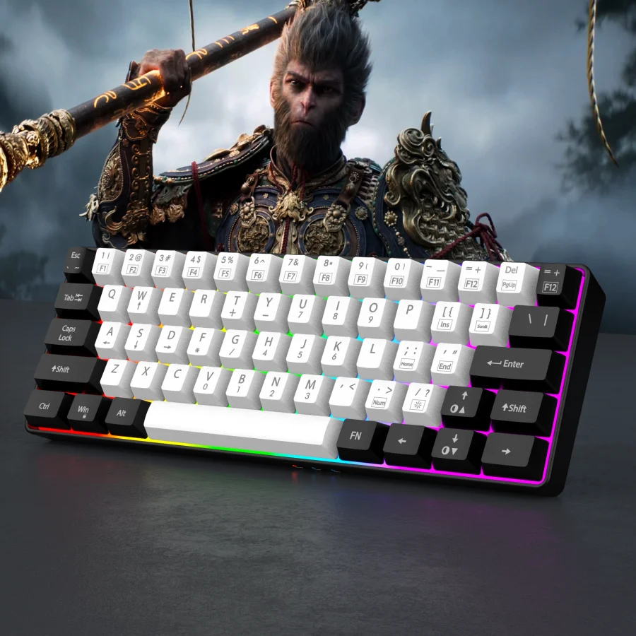 60% Wired RGB Gaming Keyboard – Compact 61-Key, Waterproof Mini Keyboard for PC/Mac