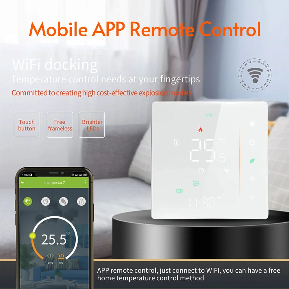 WiFi Smart Thermostat with Voice & App Control