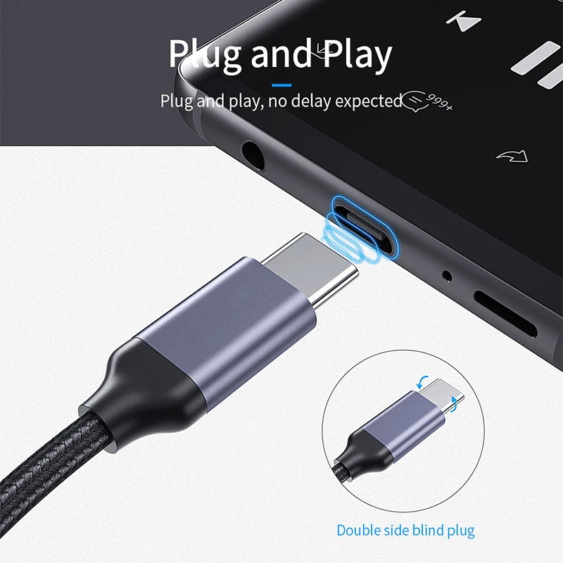 2-in-1 Fast Charge Audio Adapter – Type-C to 3.5mm Jack Earphone Splitter