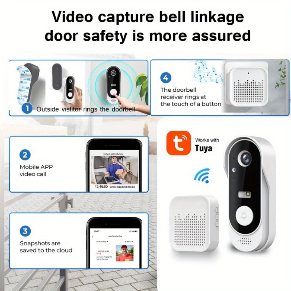 Tuya WiFi Wireless Smart Video Doorbell 1080P HD Camera