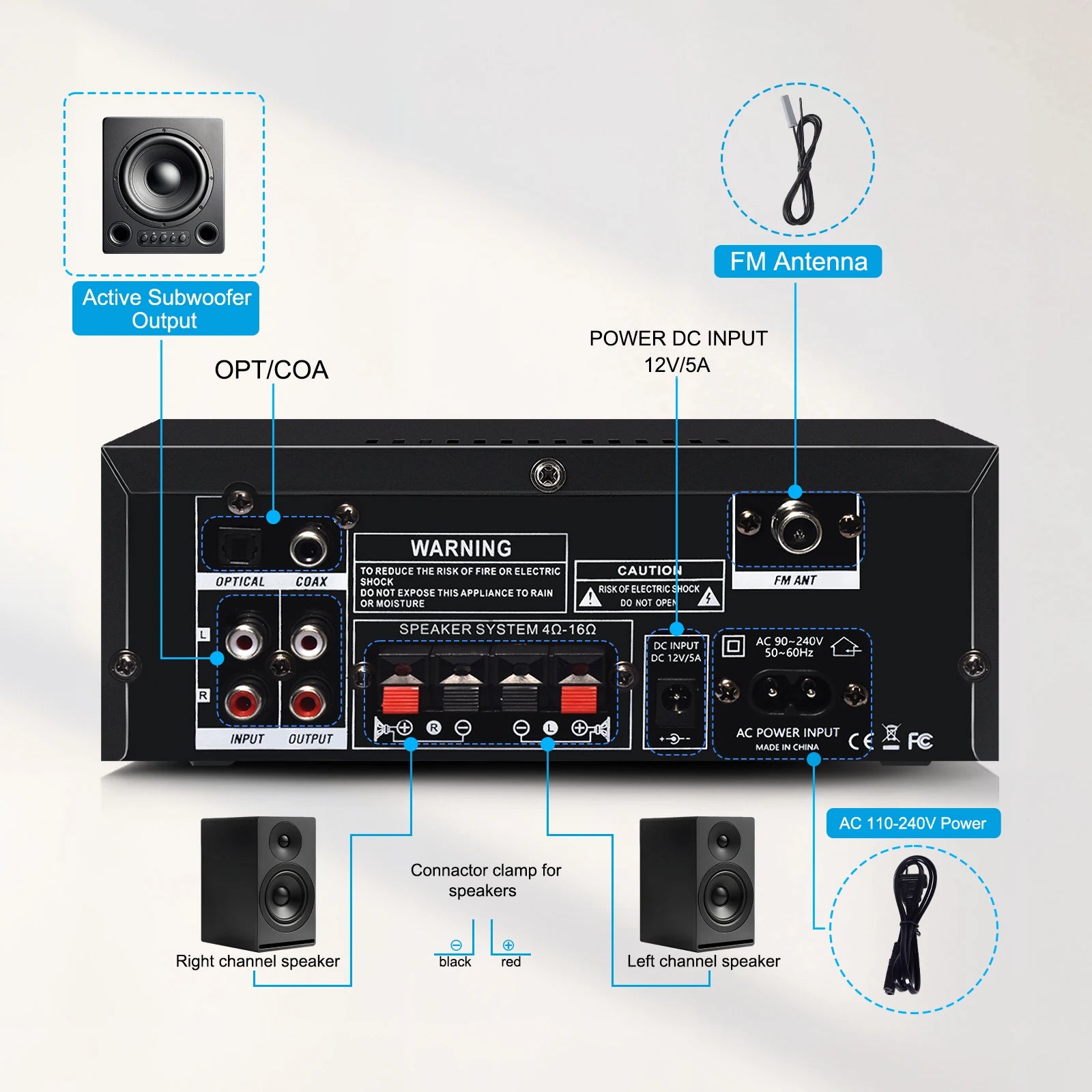 Woopker AK Series Bluetooth Amplifier