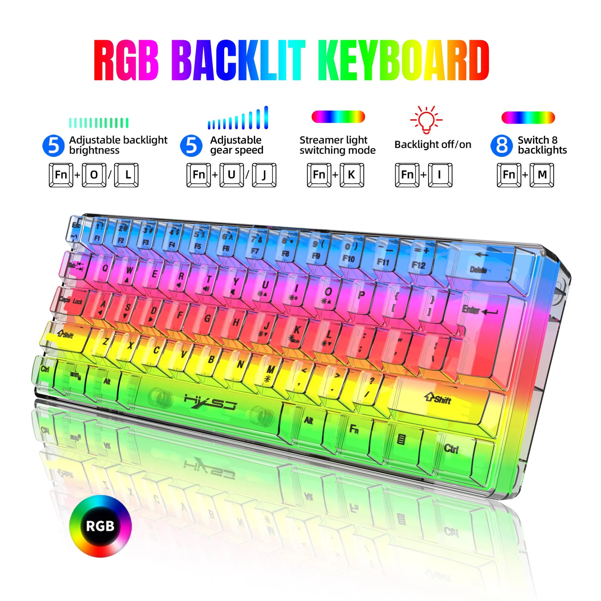 60% Wired RGB Gaming Keyboard – Compact 61-Key, Waterproof Mini Keyboard for PC/Mac