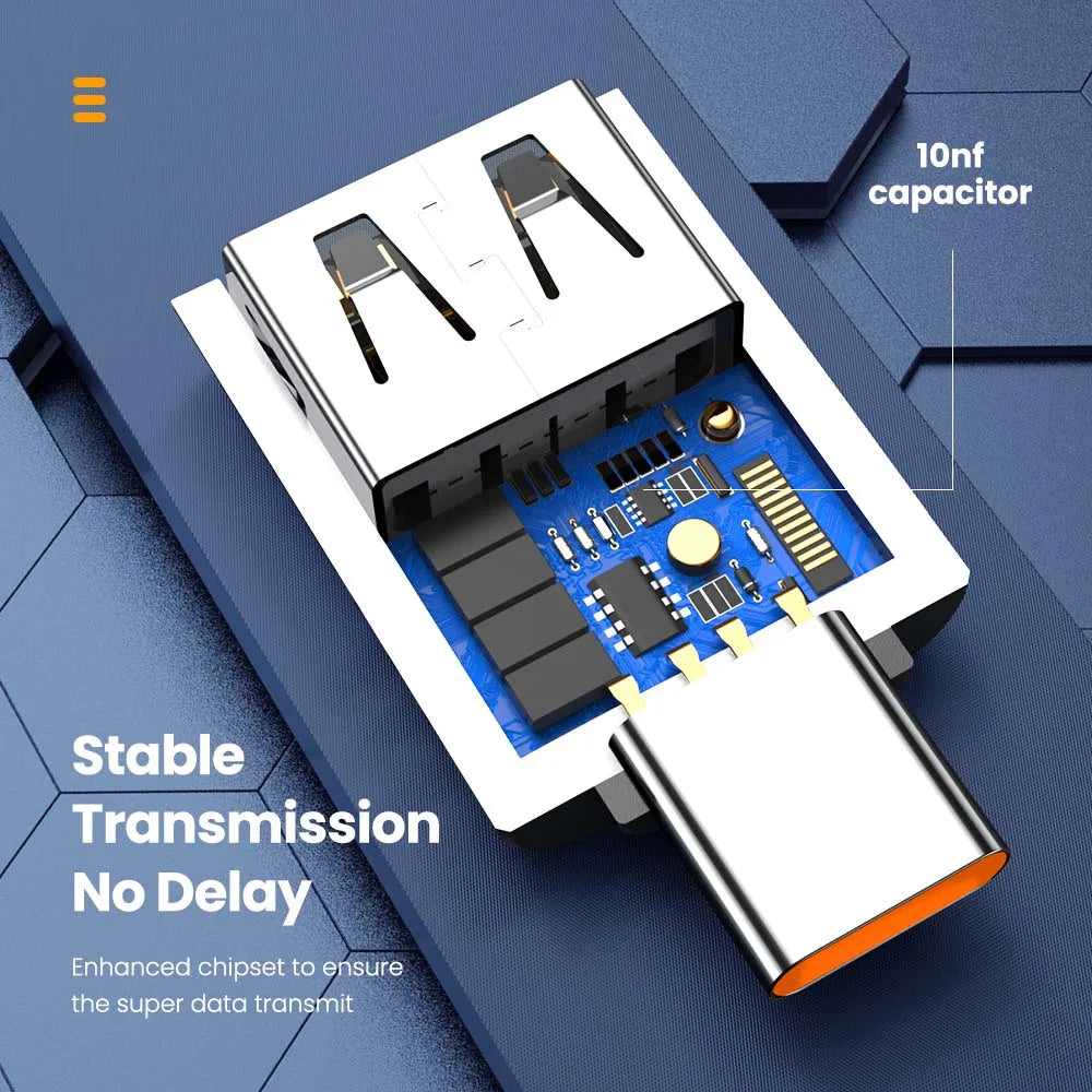 10A USB 3.0 to Type-C OTG Adapter