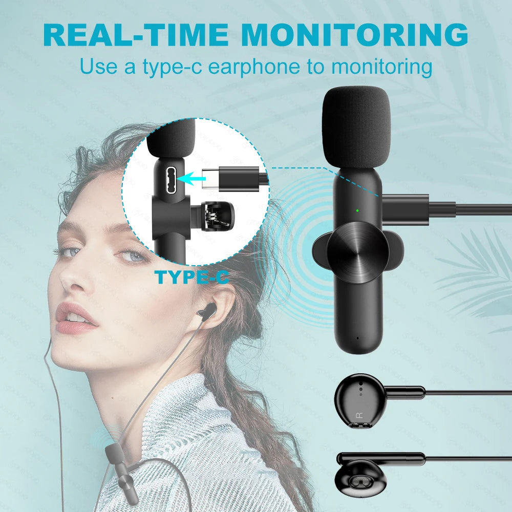 Wireless Lavalier Microphone for iPhone & Android